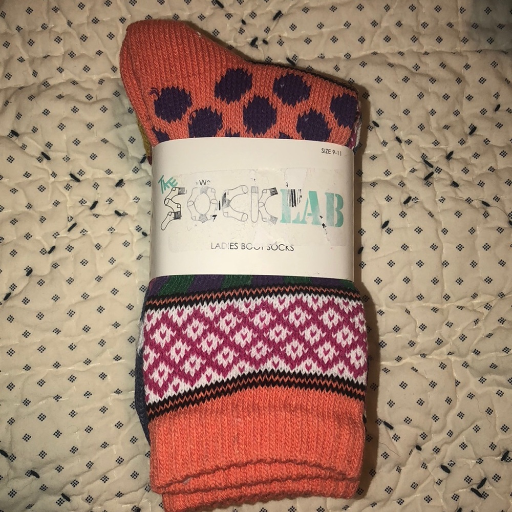 The Sock Lab crew knit ladies boots socks